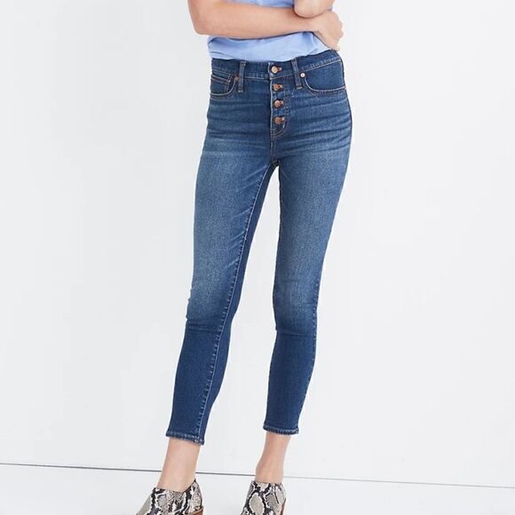 Madewell Denim - Madewell 9" Mid Rise Skinny Crop Jean Button Fly